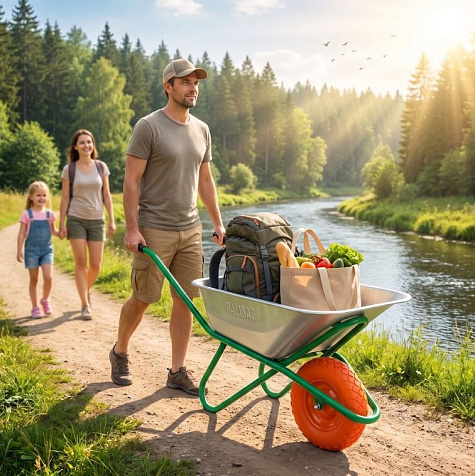 Тачка садово-строительная 1-колесная Palisad, PU-колесо, 120 л, 180кг купить в СОМ