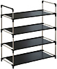 Обувница CP металл/текстиль 4 полки черная купить в СОМ