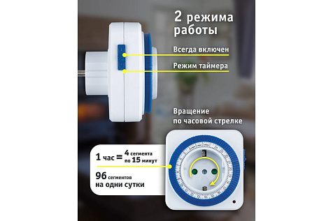 Таймер розетка электромеханическая Navigator NTR-A-S02-WH купить в СОМ