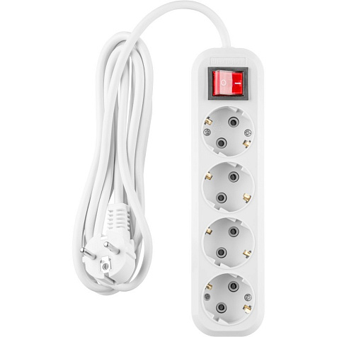 Удлинитель ОНЛАЙТ OPE-S-04-500-ESC-3x1  4 гн, 5 м, СЗ, с выключ, 16А IP20 белый купить в СОМ