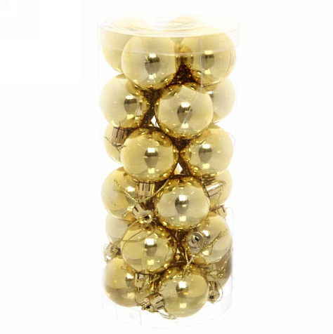 Набор шаров Глянец 24шт 4см золото купить в СОМ
