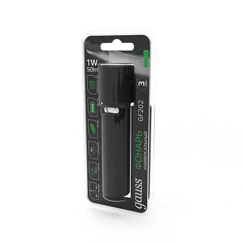 Фонарь ручной GFL202, 1W 50lm  Li-ion 1200mAh LED купить в СОМ