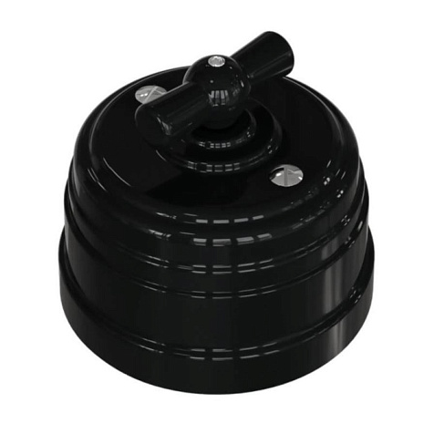 Выключатель Усадьба ретро 1 кл. пластик черный 10А купить в СОМ