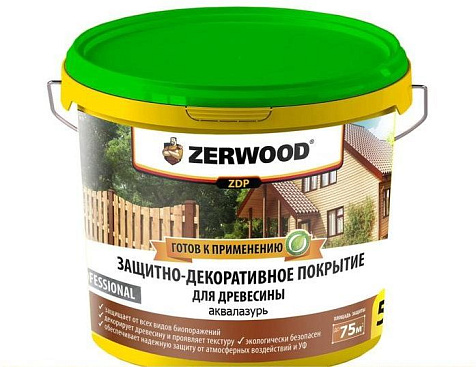 Антисептик Zerwood ZDP Аквалазурь, орех, 5 кг купить в СОМ